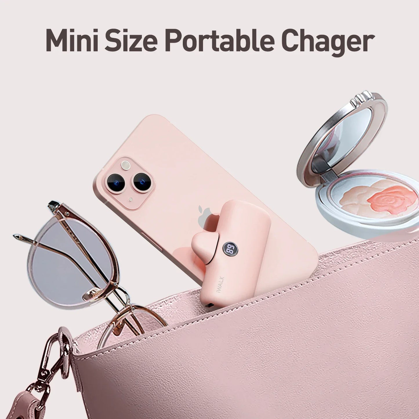 Portable Charger for iPhone All models: Mini 20W 4800mAh Wireless Power Bank Fast Charging
