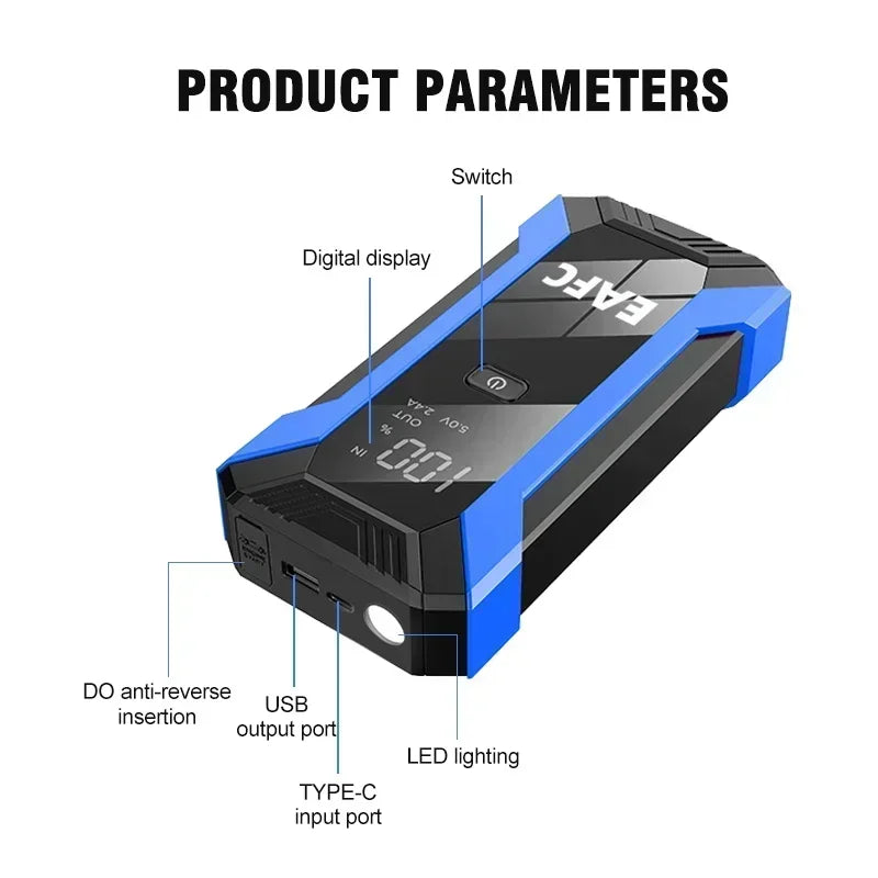 Output Portable Emergency Start-up Charger Car Power Bank Booster Battery Device