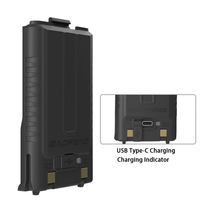 100% Original Li-ion Battery USB-C Charger BF-K5 Plus UV-5GPlus Walklie Talkie