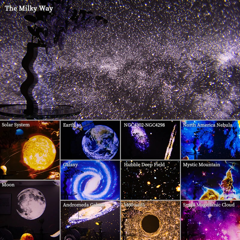 Galaxy Projector Night Light Star Planetarium Projector Adults 360° Rotate Gaming Room, Home Theater, Ceiling, Room Decor (White