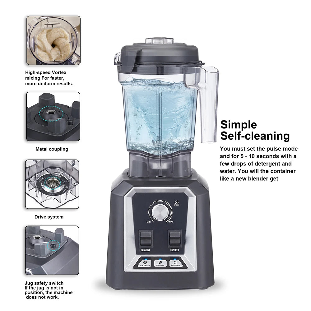 Mix Automatic Program Professional Kitchen Smoothie Blender FREE Low-profile Jar Food Mixer Juicer Ice Crusher