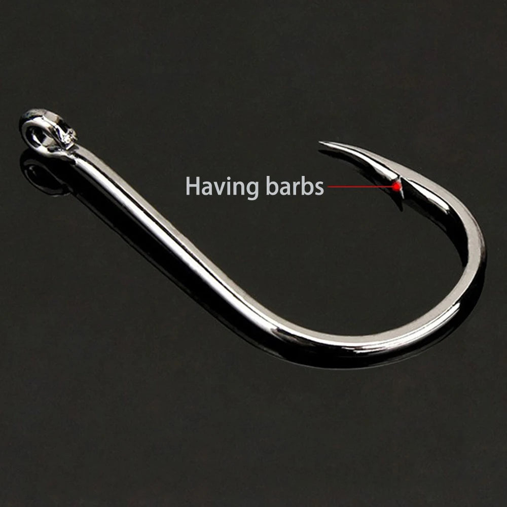 50-1000PCS Fishing Hooks Set High Carbon Steel Sharp Durable Barbed Fishhook Rock Fishing Equipment Gear Tackle Accessories with