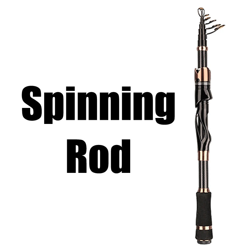 Carbon Fiber Spinning Rod Telescopic Fishing Rod 1.5/1.8/2.1M Casting Lure Feeder Rod Stick Super Fishing Pole