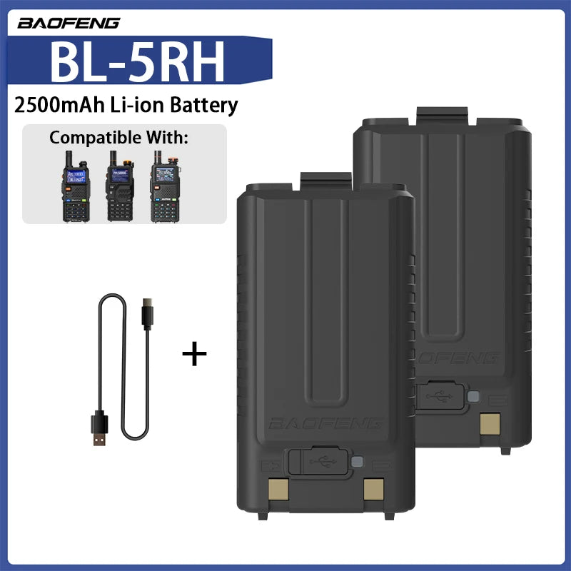 100% Original Li-ion Battery USB-C Charger BF-K5 Plus UV-5GPlus Walklie Talkie