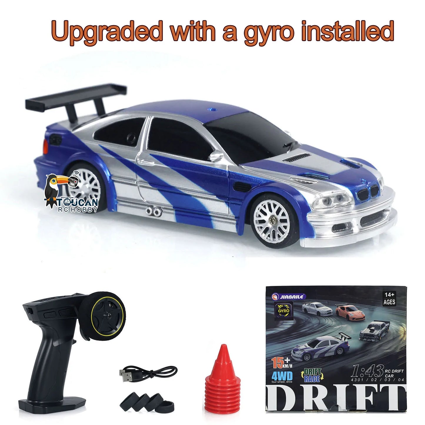 RC Drifting Car Upgraded Gyro 1/43 Racing RTR 4WD Four-wheel Drive High Speed Radio Control Model 2.4g Drift Race Car Mini Gifts