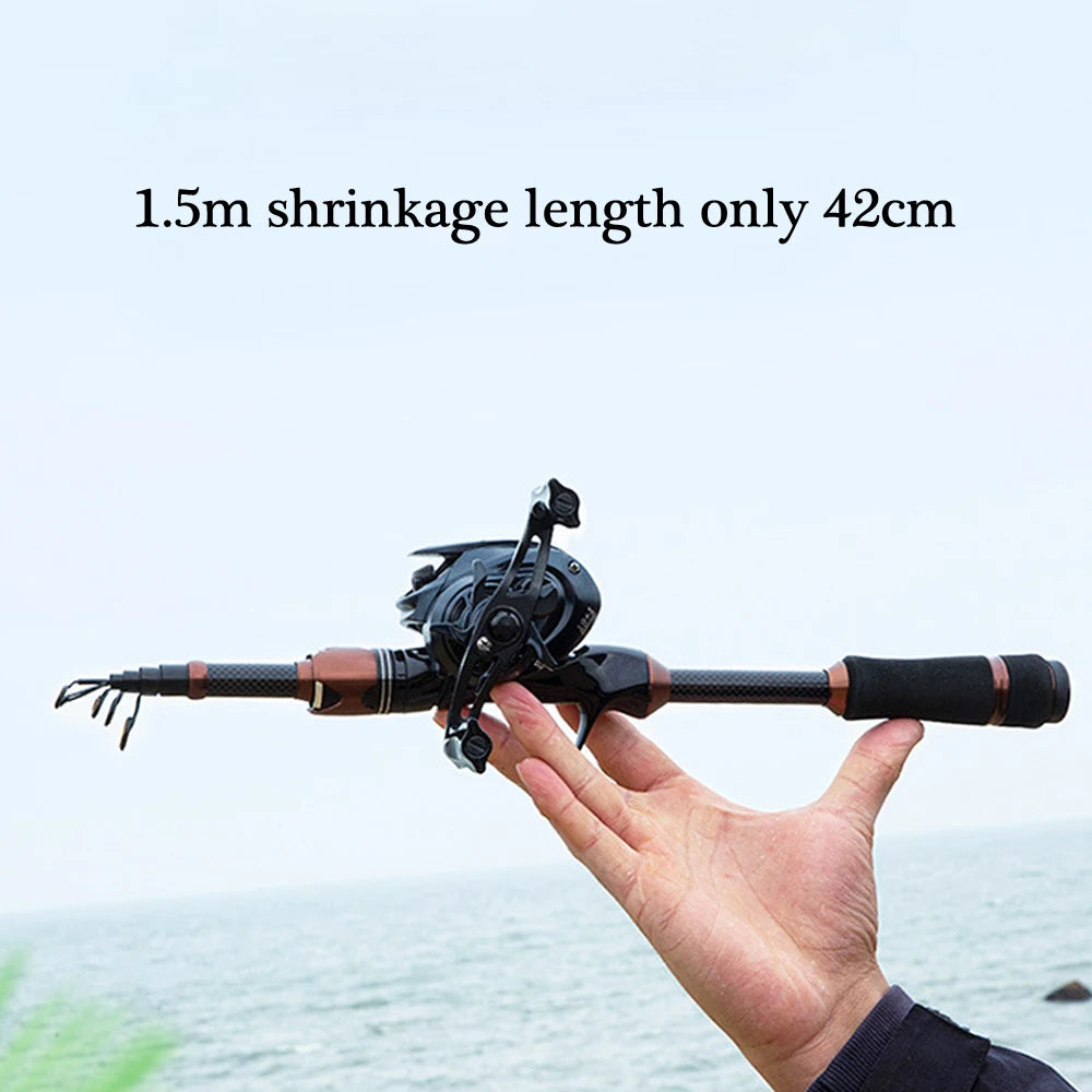 Carbon Fiber Spinning Rod Telescopic Fishing Rod 1.5/1.8/2.1M Casting Lure Feeder Rod Stick Super Fishing Pole
