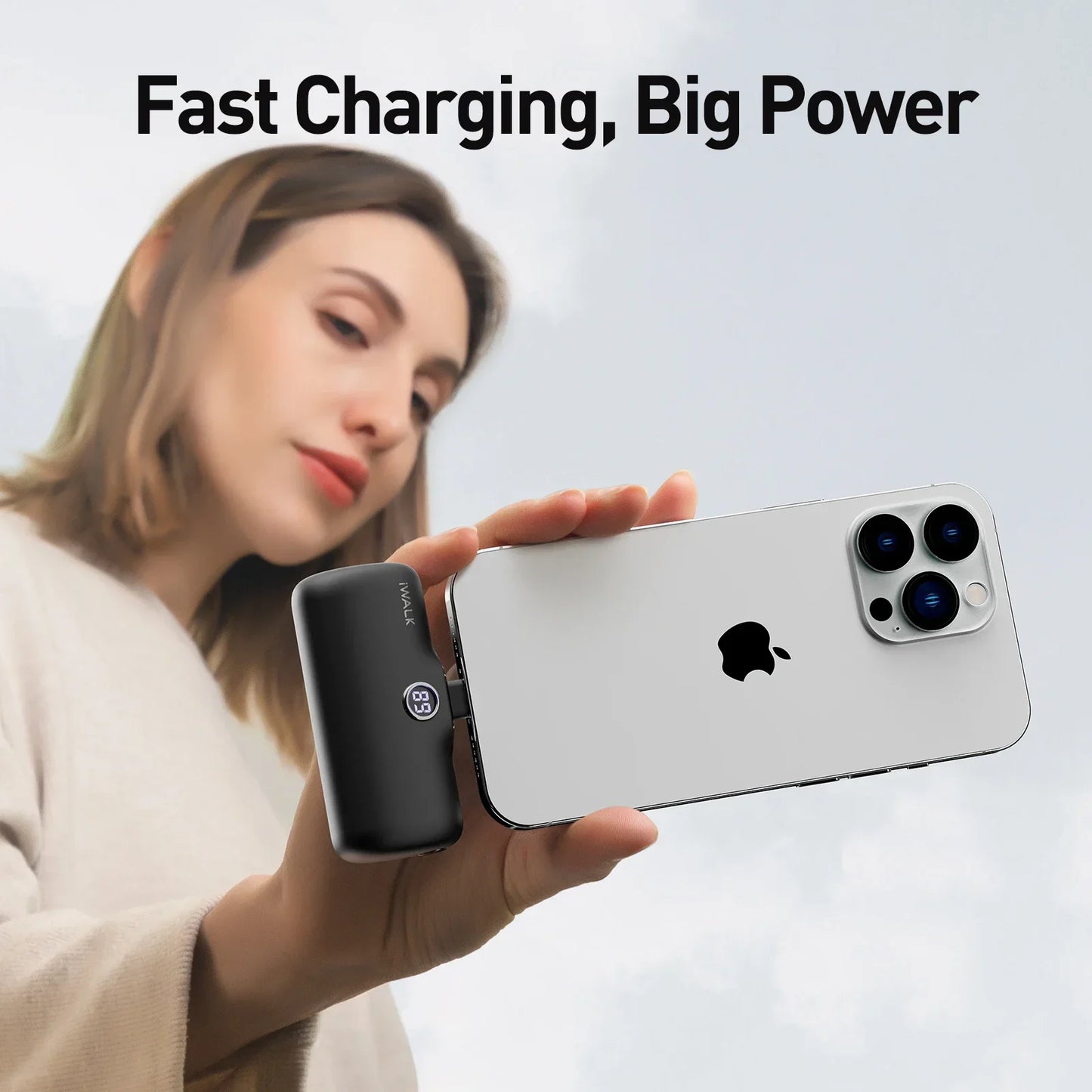 Portable Charger for iPhone All models: Mini 20W 4800mAh Wireless Power Bank Fast Charging