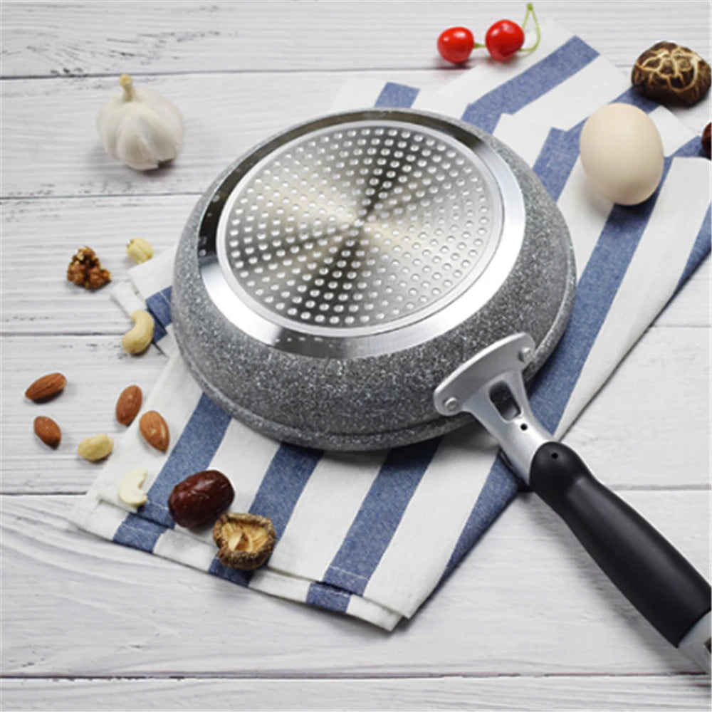 Durable Stone Frying Pan Non-stick Ceramic Pot Induction Fryer Steak Cooking Gas Stove Skillet Cookware Tool for Kitchen Set