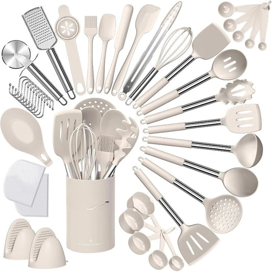 Silicone Kitchen Cooking Utensil Set, , Non-stick Heat Resistant - Best Cookware Set