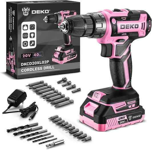 Pink Cordless Drill Tool Set