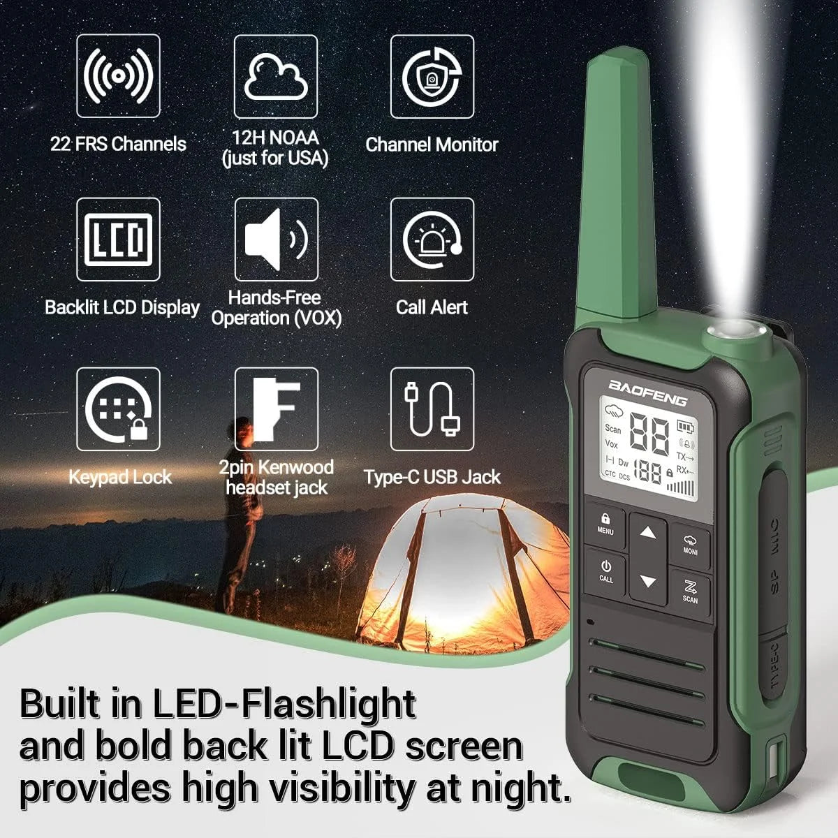 Portable Handheld Two Way Ham Radio for Kids Camping