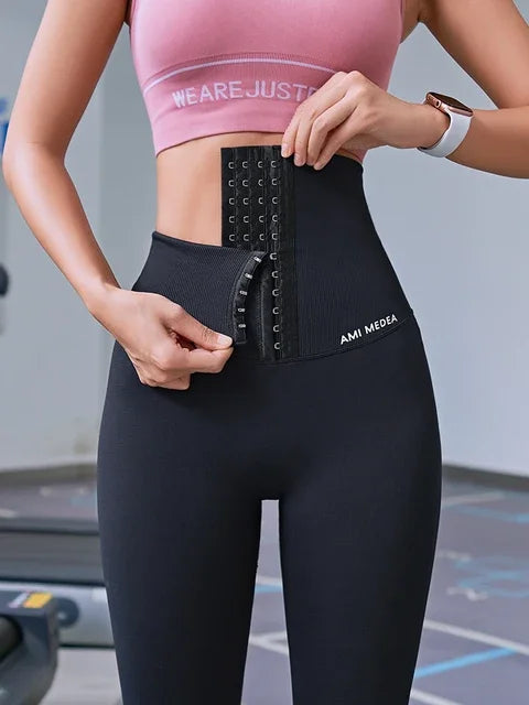 Sports Seamless Postpartum High Corset Leggings Women Push Up Running Workout Gym  Pants