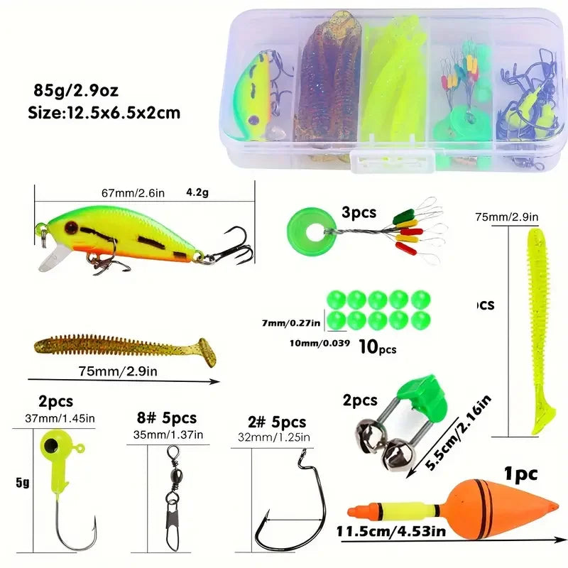 Spinning Fishing Pole Set 1.8M Portable Telescopic Rod with 5.2:1 Fishing Reel Max Drag 5kg Full Fishing Kit