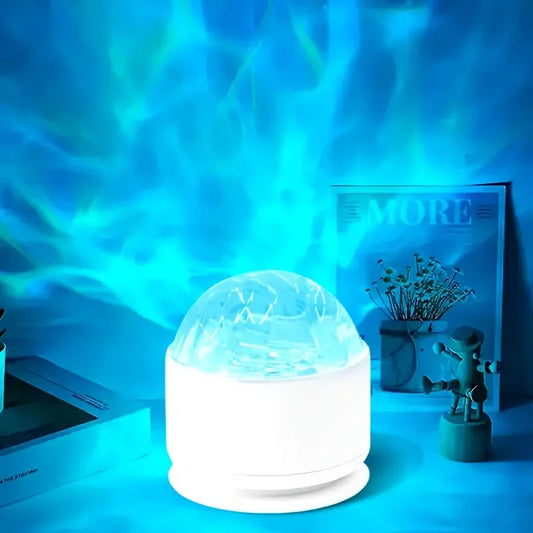 USB Powered Aurora & Water Ripple Projector Light Color Changing Rotating Starry Sky Night Light with Remote