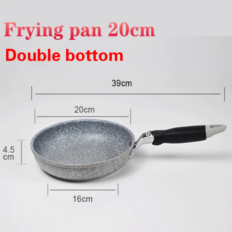 Durable Stone Frying Pan Non-stick Ceramic Pot Induction Fryer Steak Cooking Gas Stove Skillet Cookware Tool for Kitchen Set