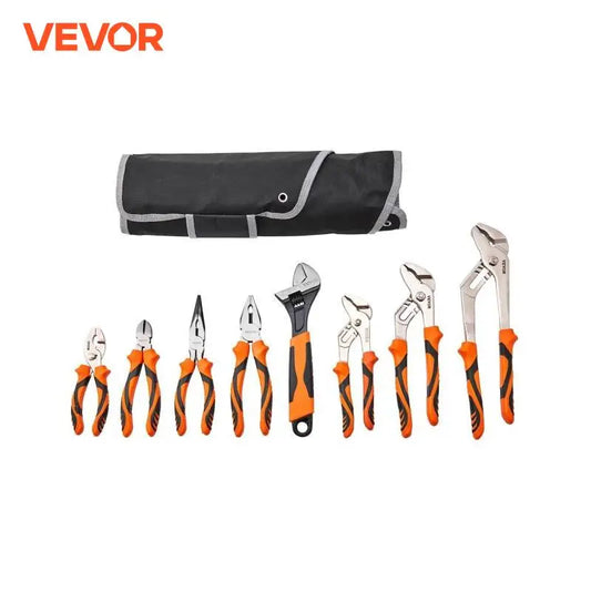 8-Piece Pliers Set High Carbon Steel 12"/10"/8" Groove Joint Pliers 8" Linesman's Pliers 6" Slip Joint Pliers and Tool Bag