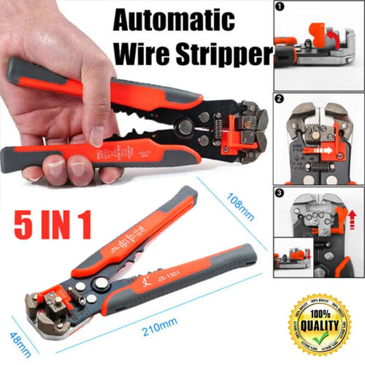 5 IN 1 Automatic Wire Stripper Cutter Crimper Tools Professional Electrician Wire Tool Electrical Cable Terminal Tool Orange