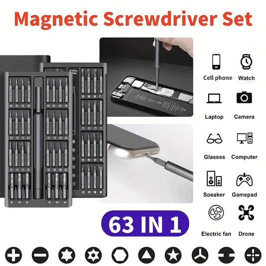 Precision Screwdriver Set 63 in 1 Mini Repair Tool Kit Phillips Magnetic