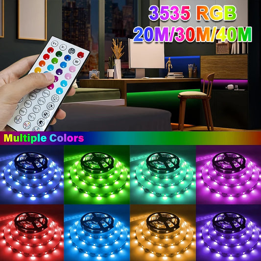 20/30/40M 3535 RGB 24V Light Strip Bluetooth APP Control Color Changing Light with 44key Remote Mode for Home Room Decoration TV