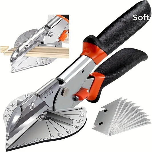 45-135 Degree Multi Angle Miter Shear Cutter Hand Tools Soft Wood Cutter Black Adjustable Angle Cutter with 10 Blades