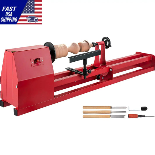 Wood Lathe, 14" x 40", Power Wood Turning Lathe 1/2HP 4 Speed 1100/1600/2300/3400RPM, Benchtop with 3 Chisels P